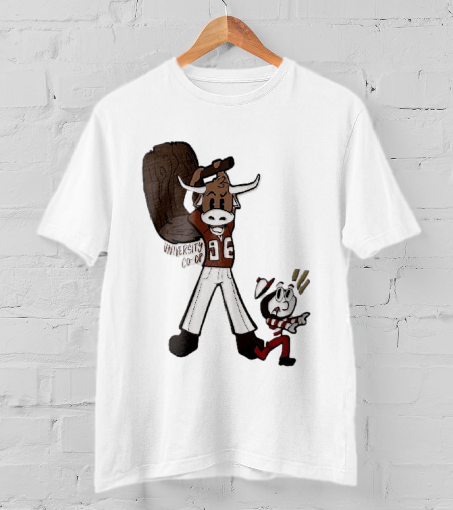 Texas Longhorns University Co Op Cartoon Longhorn 96 Football T-Shirt