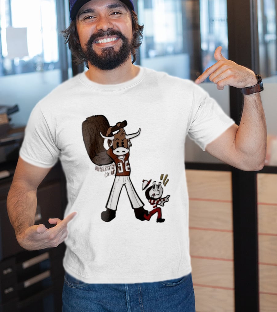 Texas Longhorns University Co Op Cartoon Longhorn 96 Football T-Shirt
