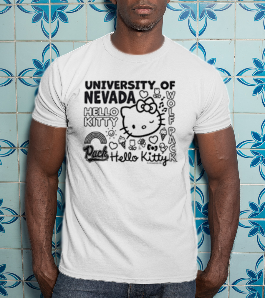 University Of Nevada Hello Kitty Wolf Pack Collegiate Collaboration T-Shirt