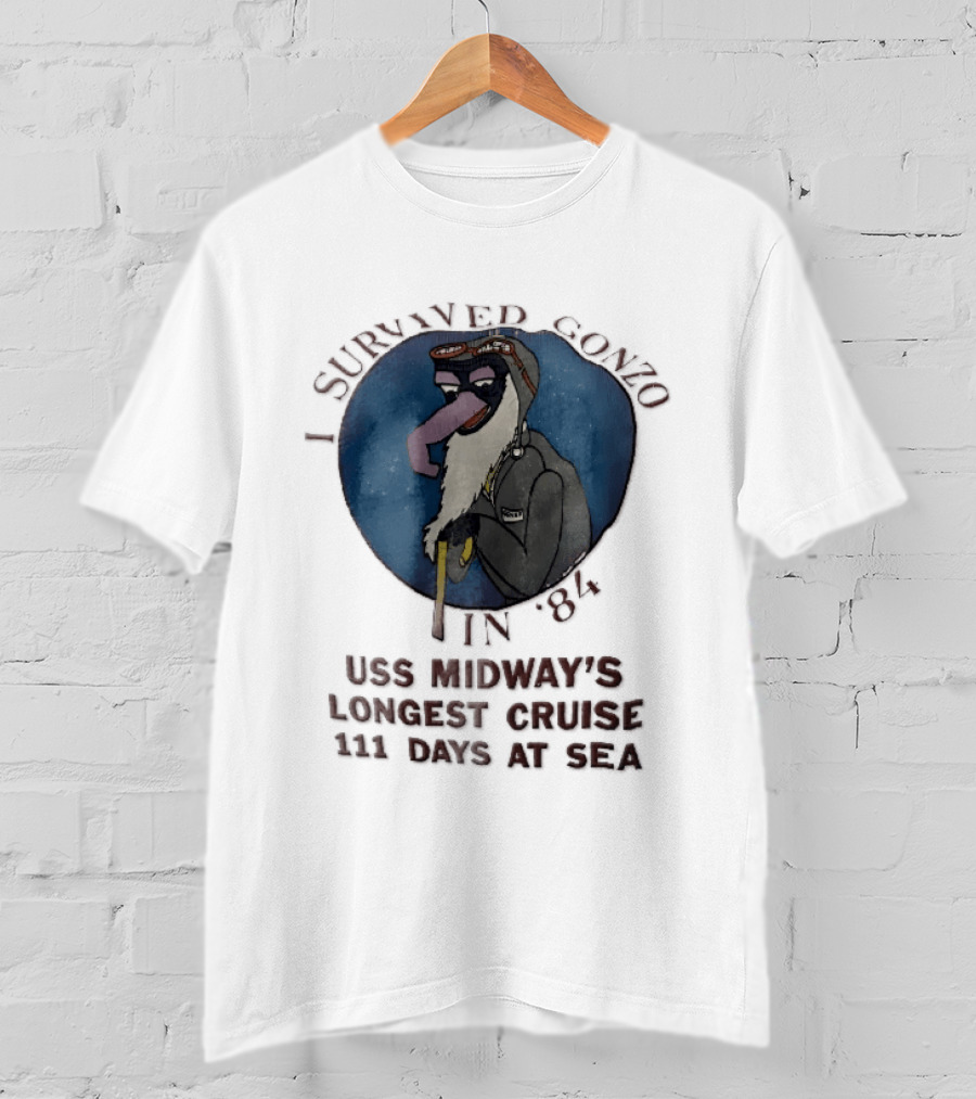 USS Midway I Survived Gonzo 1984 Longest Cruise 111 Days At Sea T-Shirt