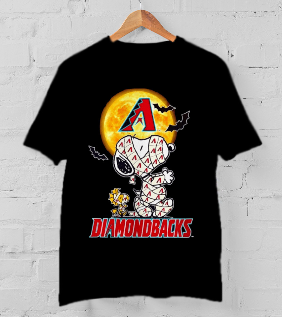 Arizona Diamondbacks Snoopy Woodstock Mummy Halloween Moon Bats T-Shirt