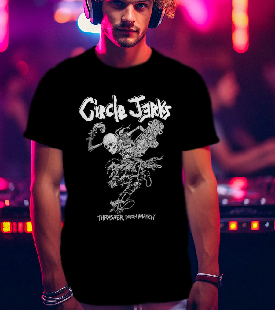 Circle Jerks Skanking Man Thrasher Death Match Black T-Shirt