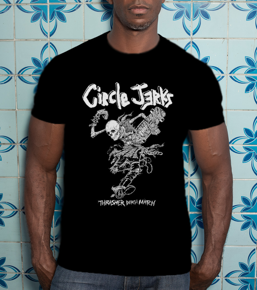 Circle Jerks Skanking Man Thrasher Death Match Black T-Shirt