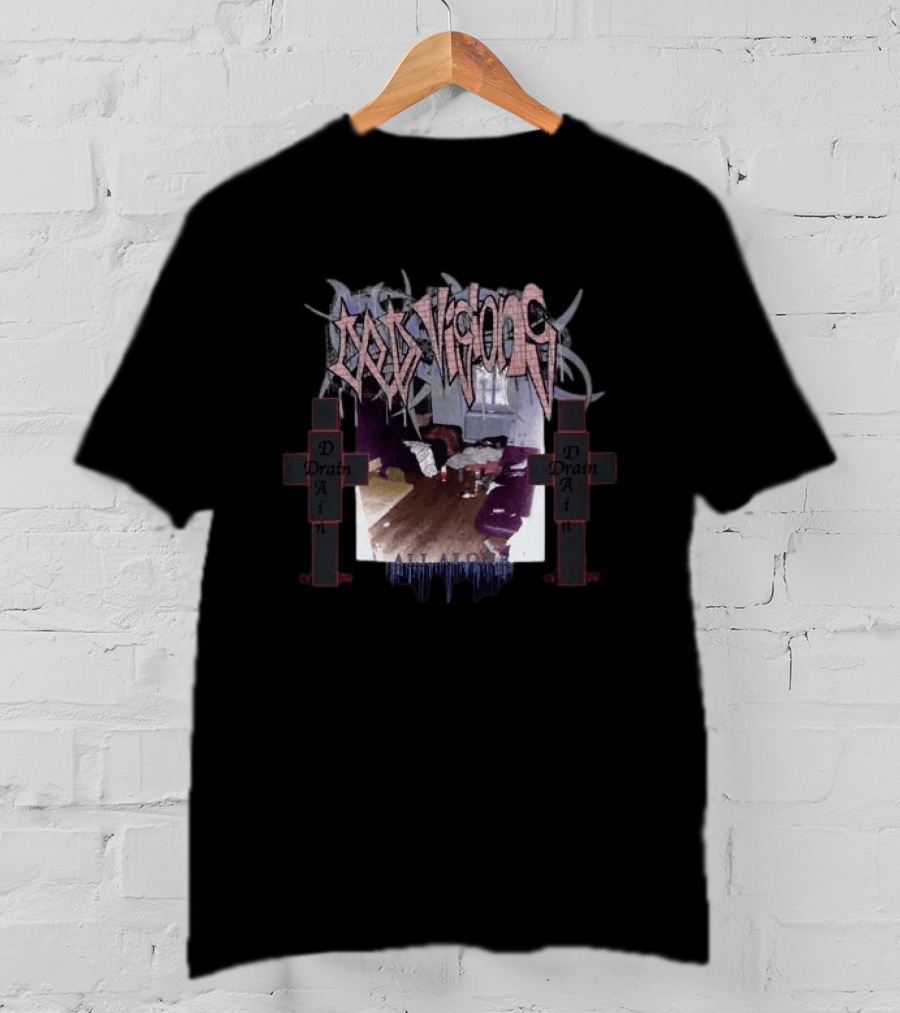 Bladee Cold Visions 32 Black Drain Gang Gothic Aesthetic T-Shirt
