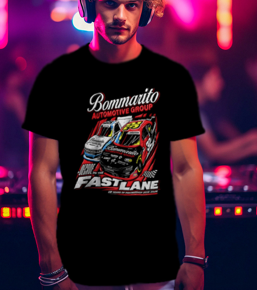 Bommarito Automotive Group Decade Fast Lane Anderson 10 Years Partnership 2016 2026 Race Cars T-Shirt
