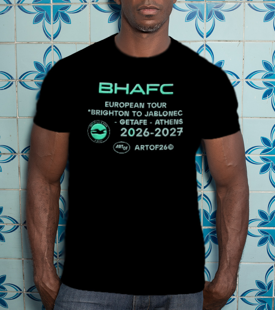 Brighton And Hove Albion BHAFC European Tour Jablonec Getafe Athens 2026 2027 AMEX Seagulls T-Shirt