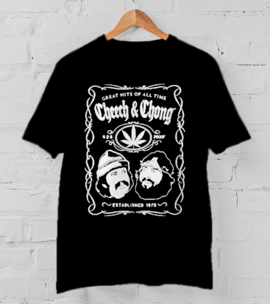 Cheech And Chong Greatest Of All Time 420 Comedy Cannabis 1978 Leaf T-Shirt
