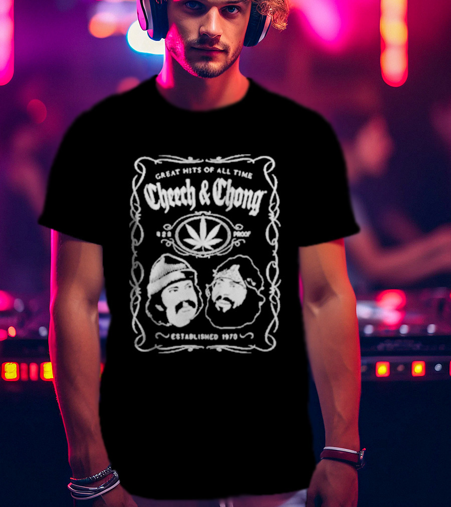 Cheech And Chong Greatest Of All Time 420 Comedy Cannabis 1978 Leaf T-Shirt