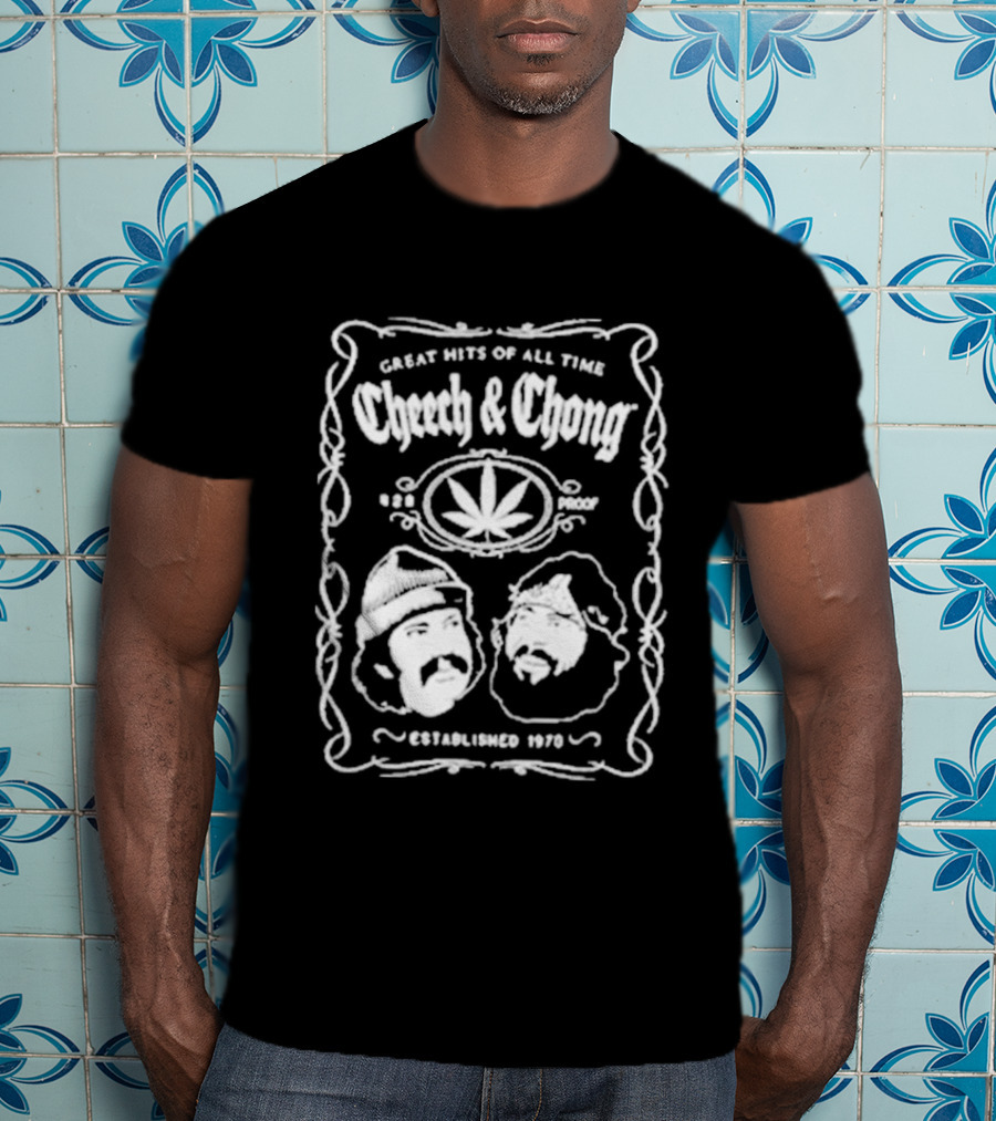 Cheech And Chong Greatest Of All Time 420 Comedy Cannabis 1978 Leaf T-Shirt