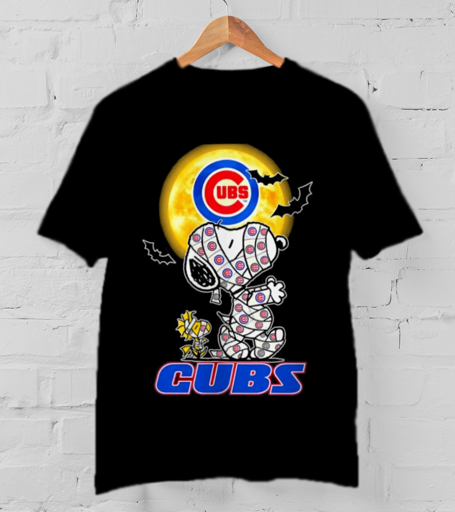 Chicago Cubs Snoopy Woodstock Halloween Mummy Cosplay T-Shirt