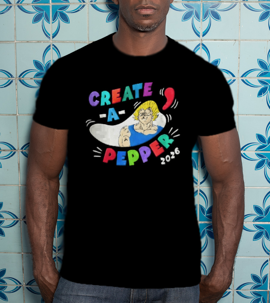 Create A Pepper 2026 Cartoon Anime Majin Vegeta T-Shirt