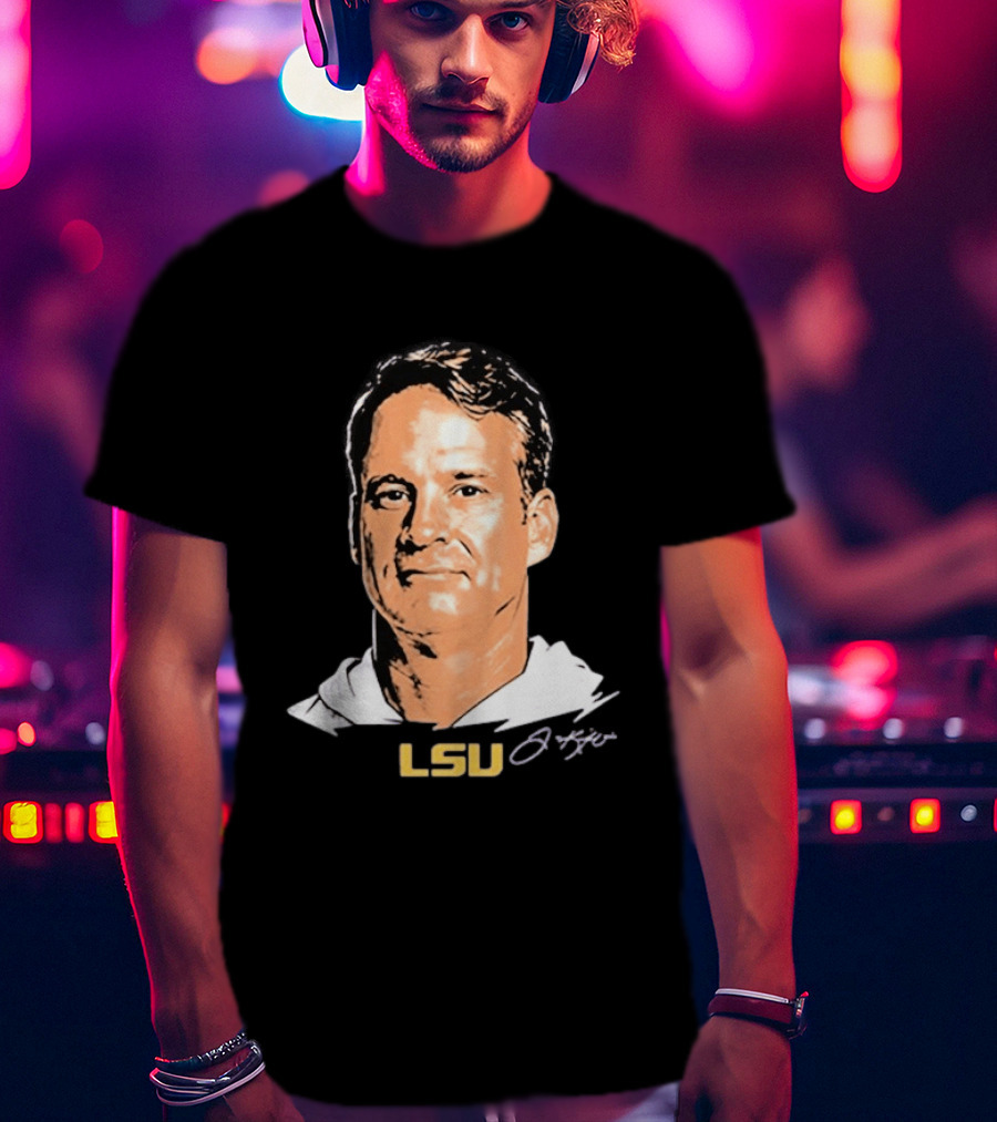 Lane Kiffin LSU Tigers Signature Big Head T-Shirt