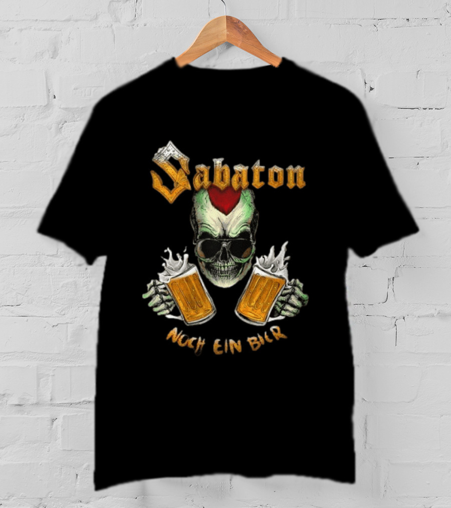 Sabaton Noch Ein Bier Skull With Dual Beer S And Skull T-Shirt