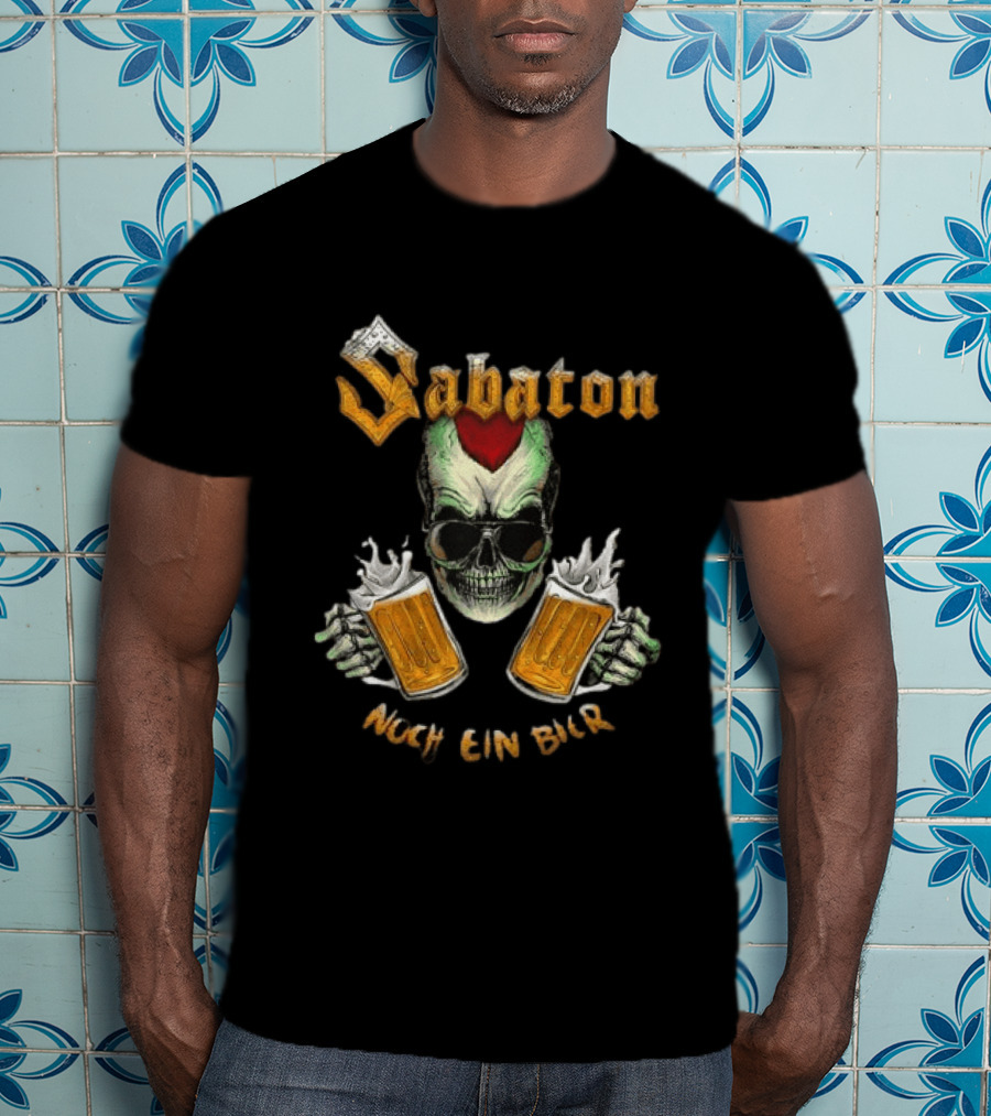 Sabaton Noch Ein Bier Skull With Dual Beer S And Skull T-Shirt