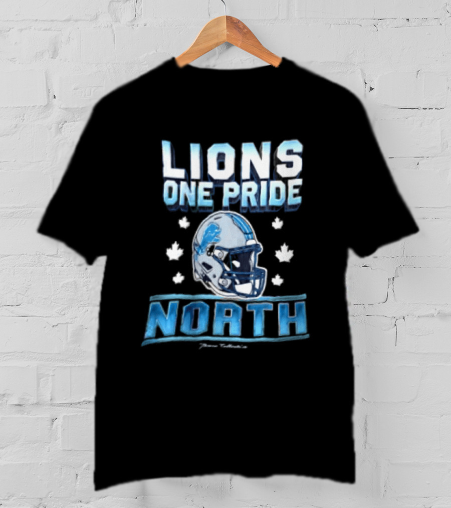 Lions One Pride North Detroit Lions Football Helmet Fan Gear T-Shirt