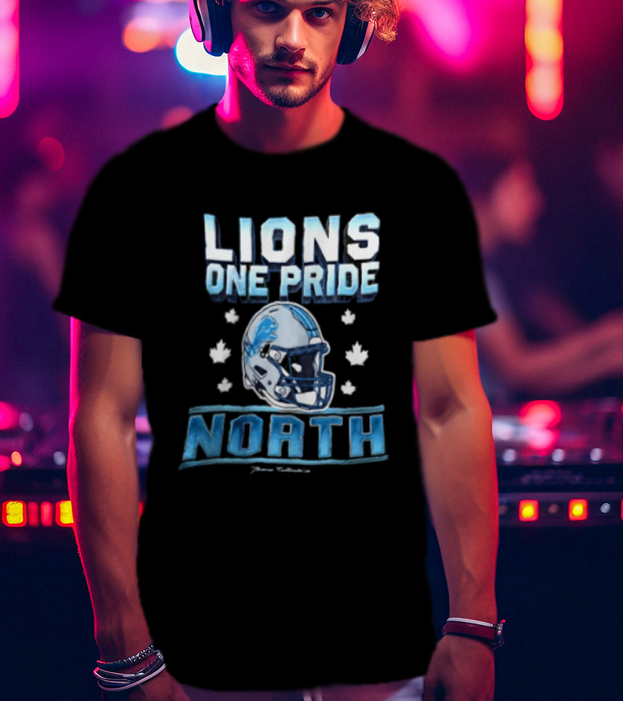 Lions One Pride North Detroit Lions Football Helmet Fan Gear T-Shirt