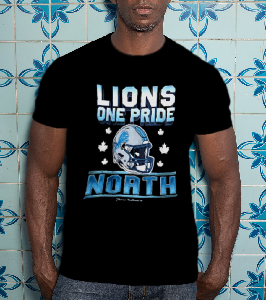 Lions One Pride North Detroit Lions Football Helmet Fan Gear T-Shirt