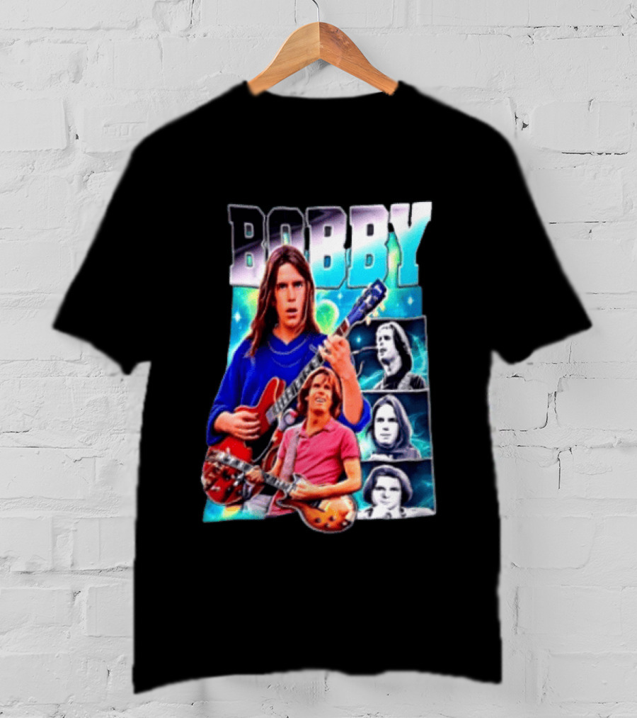 Bobby Guitarist Red Electric Guitar Collage Retro Photos T-Shirt