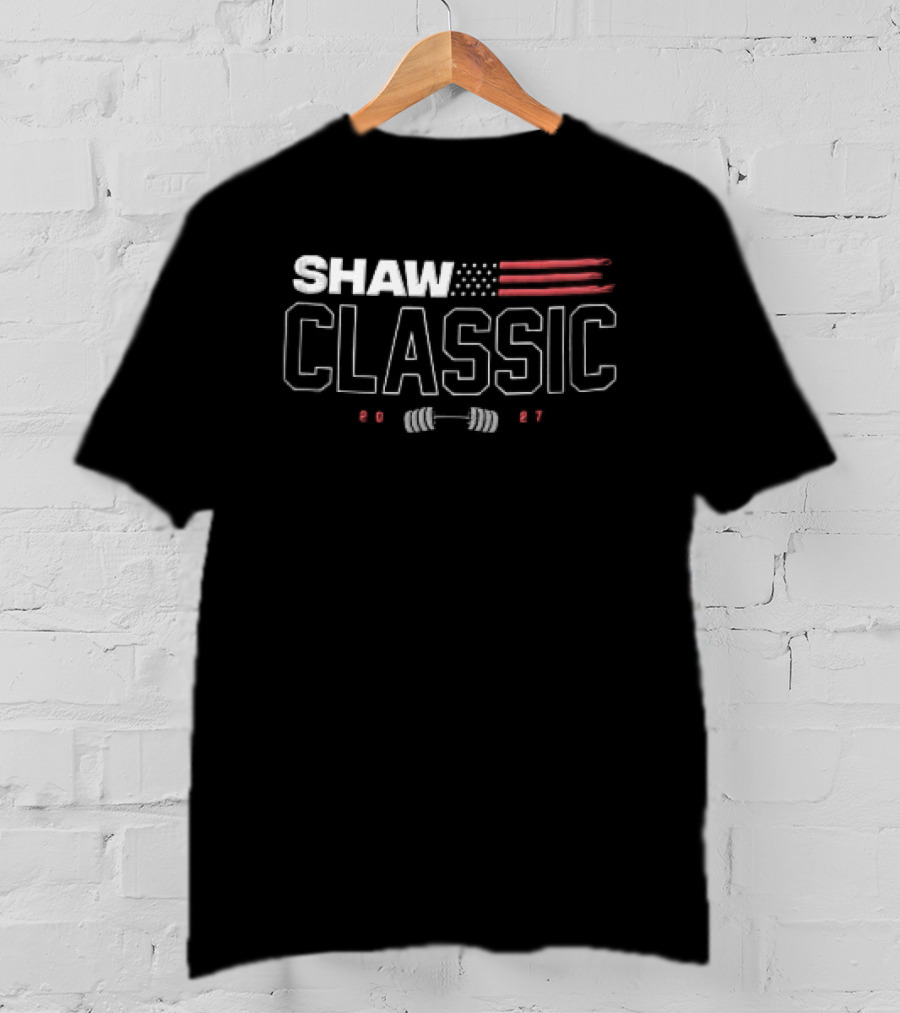 Shaw Classic 2023 American Flag Barbell Event T-Shirt