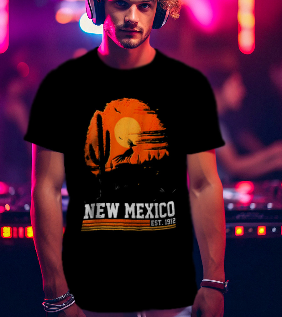 New Mexico Cactus Desert Vibes Est. 1912 Sun T-Shirt