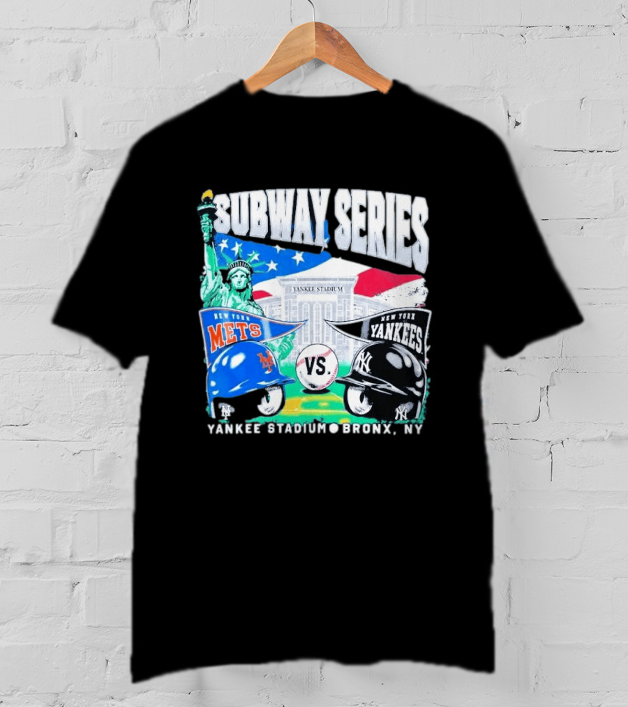 Subway Series Yankee Stadium Bronx NY Mets Yankees Statue Of Liberty T-Shirt
