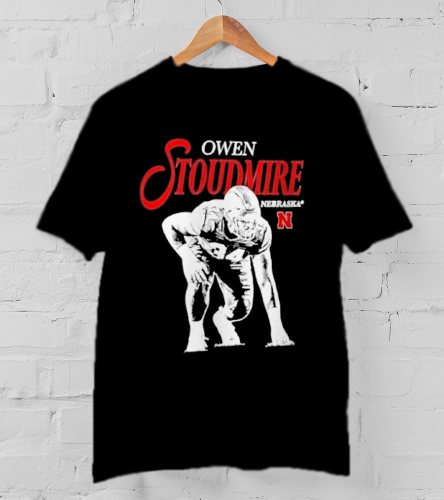 Owen Stoudmire Nebraska Cornhuskers NCAA Football Pose T-Shirt