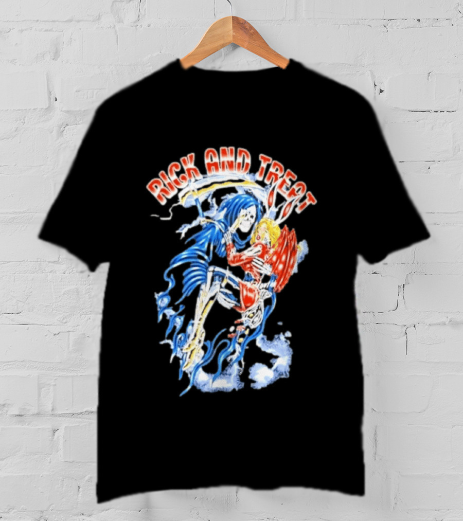Original Trick And Treat Grim Reaper Bunny Girl Embrace T-Shirt