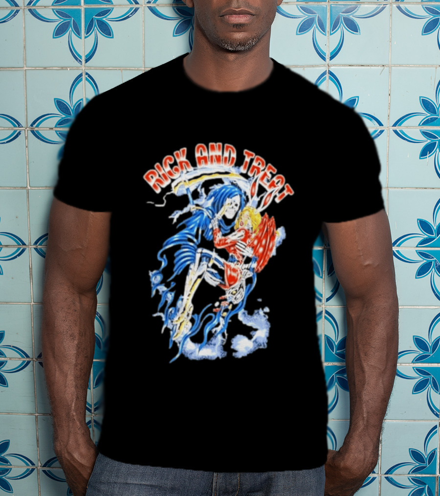 Original Trick And Treat Grim Reaper Bunny Girl Embrace T-Shirt