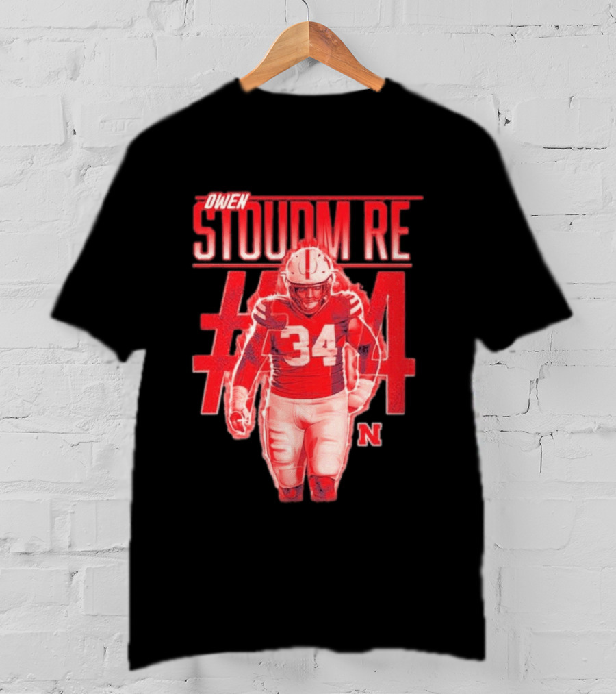 Owen Stoudmire 34 Nebraska Cornhuskers Football Player T-Shirt