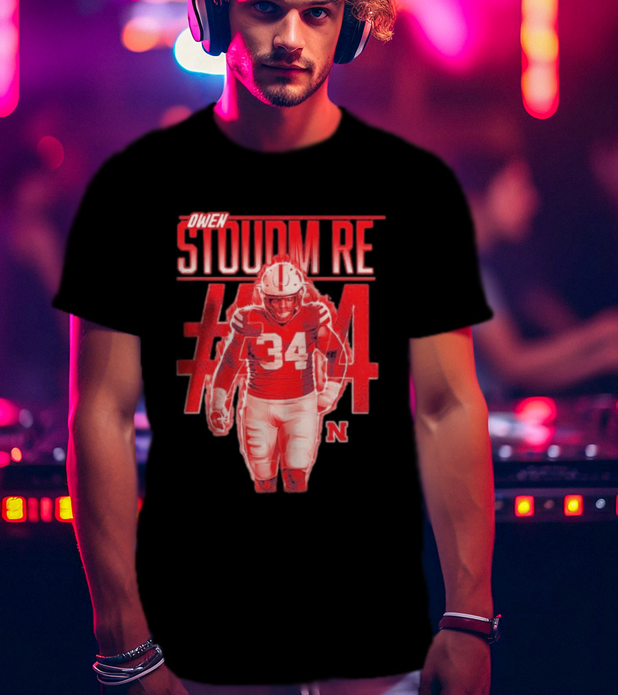 Owen Stoudmire 34 Nebraska Cornhuskers Football Player T-Shirt