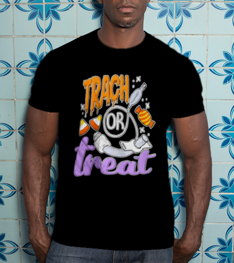 Trach Or Treat Halloween Tracheostomy Medical Candy T-Shirt