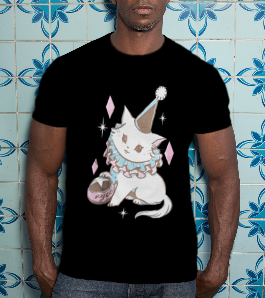 Popverse Superfans NYCC 2026 Mock Neck Cat Clown Nyeee T-Shirt