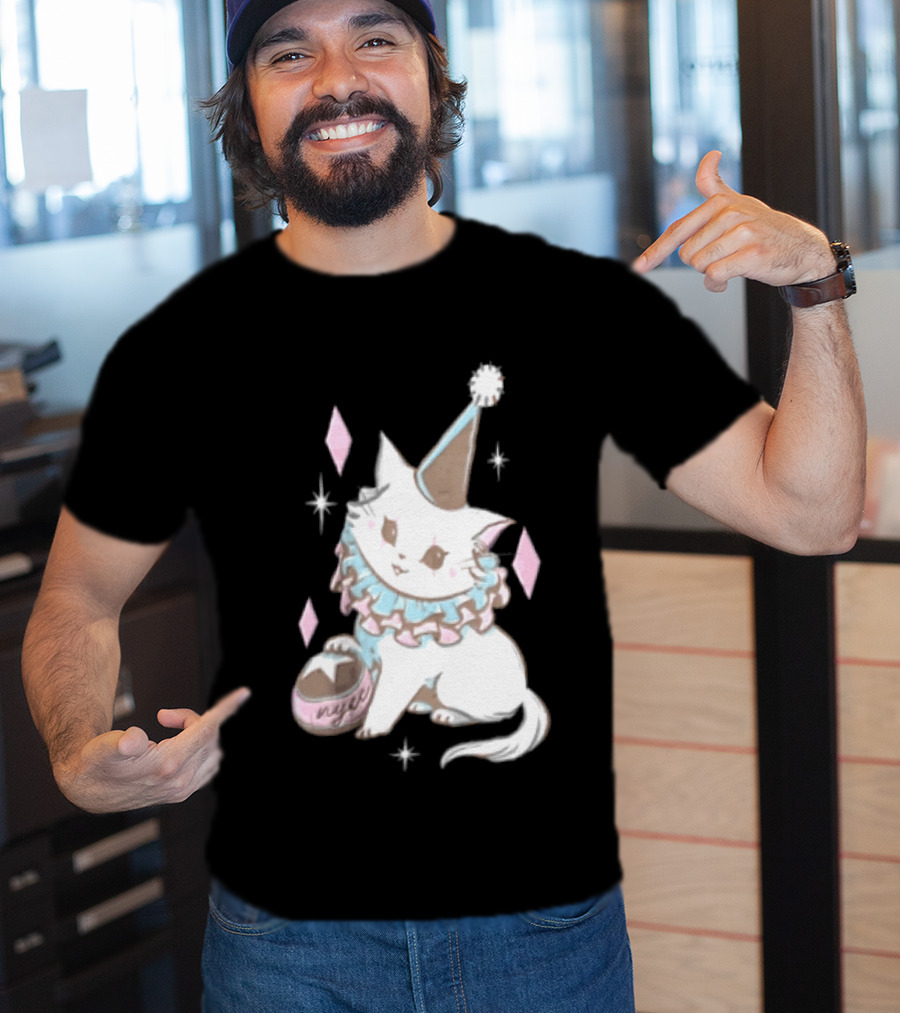 Popverse Superfans NYCC 2026 Mock Neck Cat Clown Nyeee T-Shirt