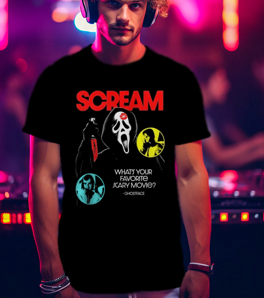 Scream Ghostface What's Your Favorite Scary Movie? T-Shirt