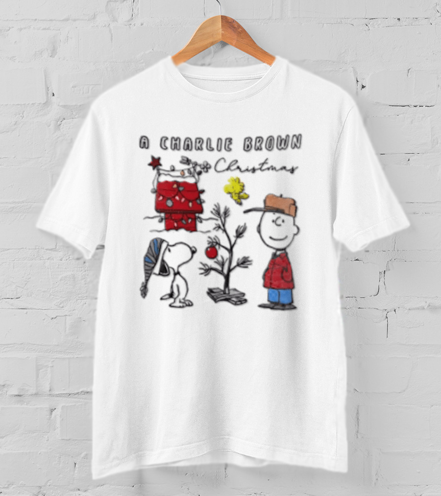 A Charlie Brown Christmas Snoopy Woodstock Holiday Scene T-Shirt