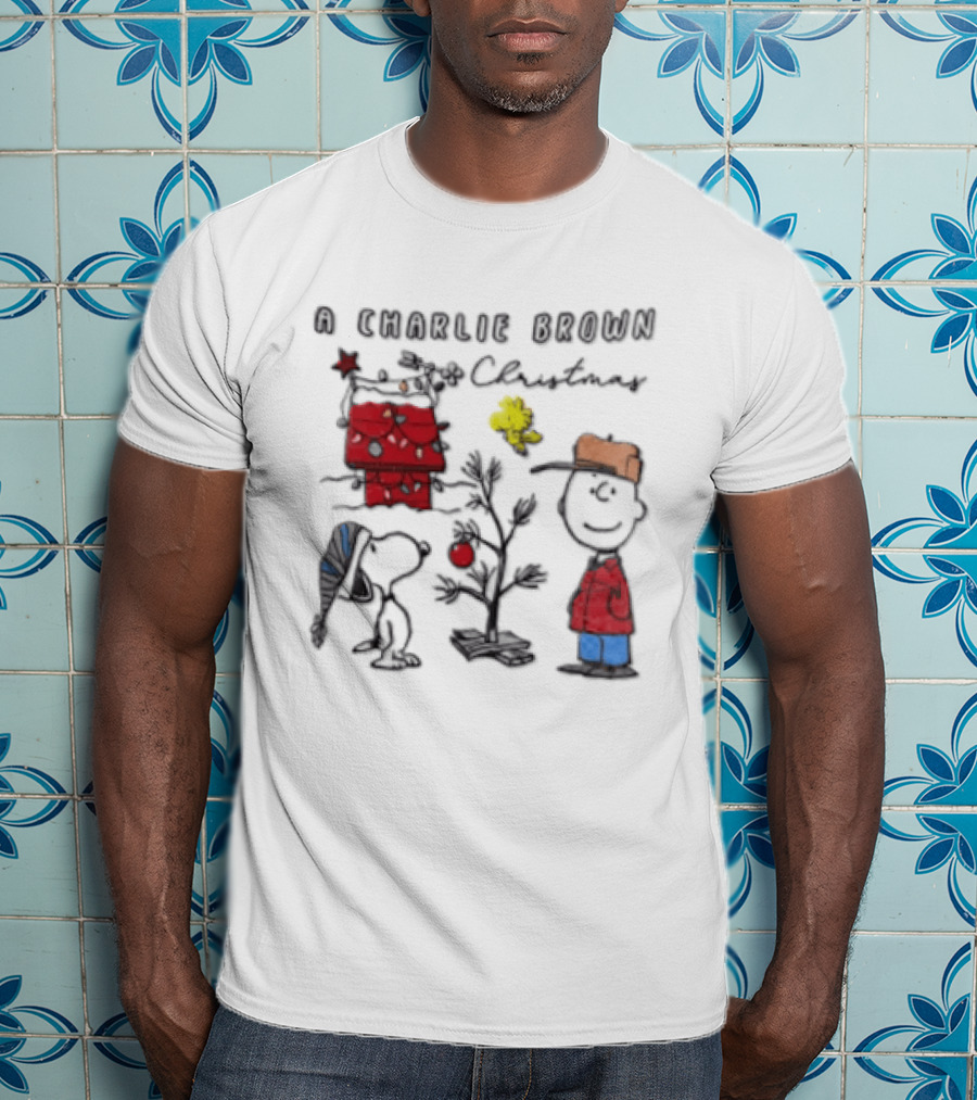 A Charlie Brown Christmas Snoopy Woodstock Holiday Scene T-Shirt