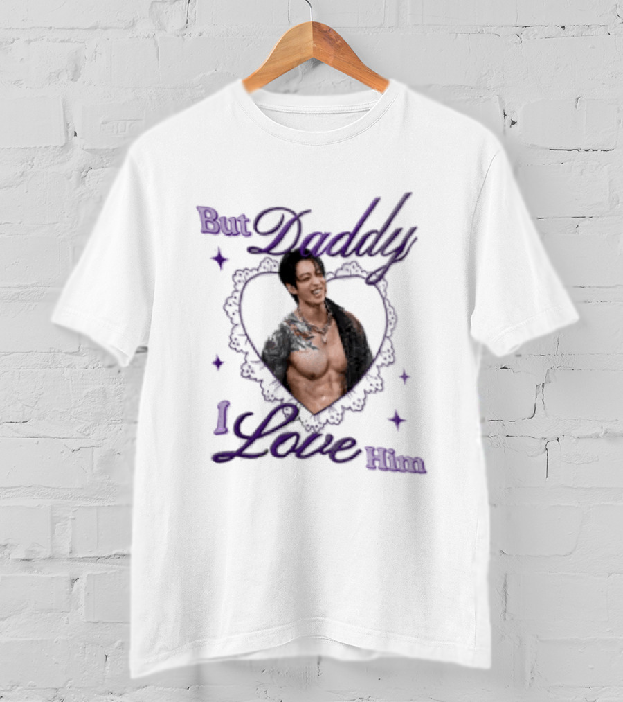 But Daddy I Love Him Jungkook Heart Purple Stars T-Shirt