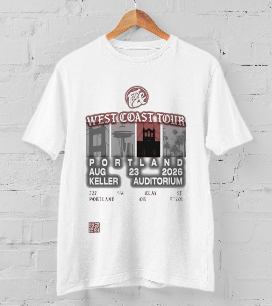 Fearandpod Portland Keller Auditorium August 26 West Coast Tour 2026 T-Shirt