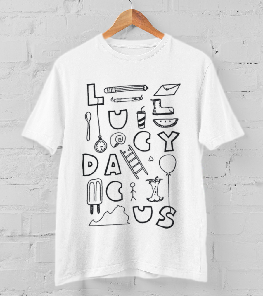 Lucy Dacus Fun Stuff Balloon Ice Cream Stick Figure Playful T-Shirt