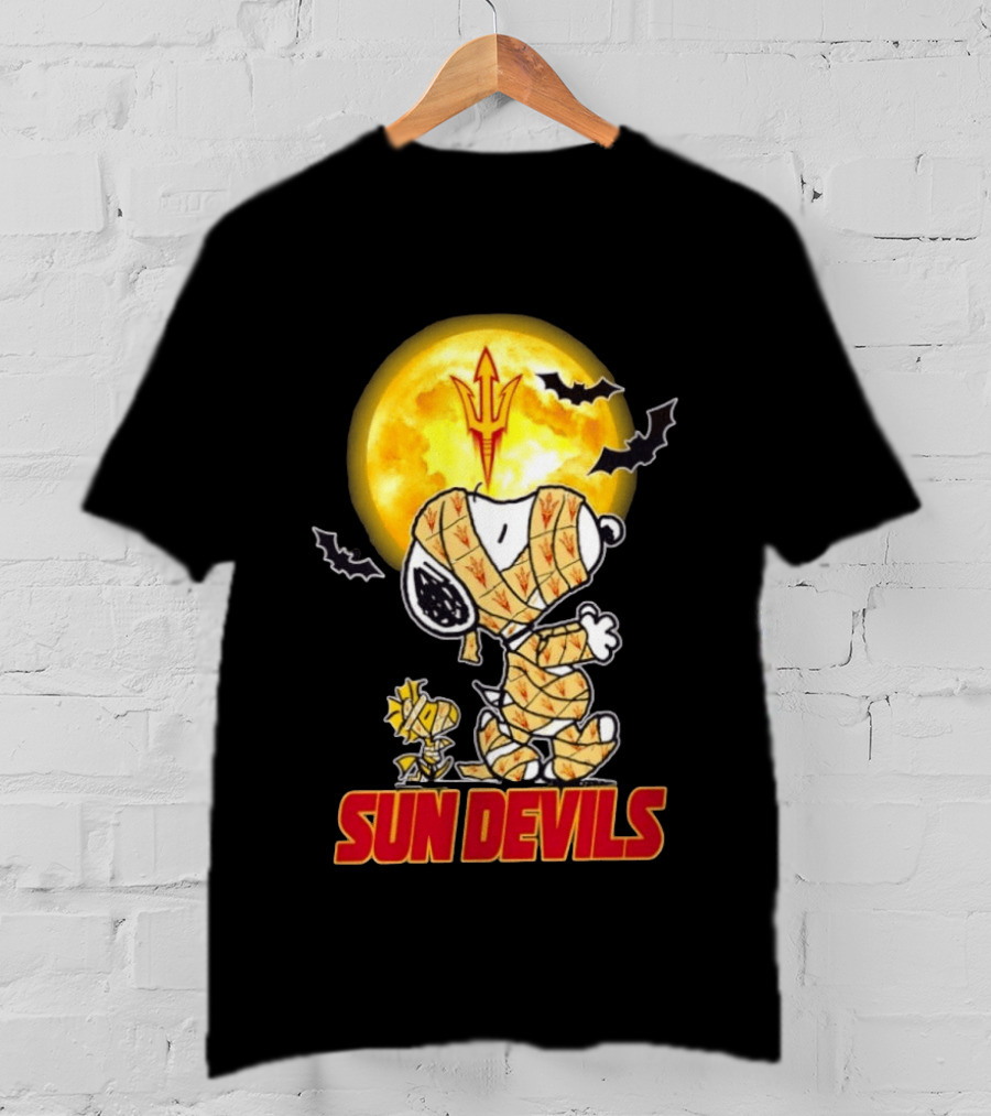 Arizona State Sun Devils Snoopy Woodstock Cosplay Mummy Halloween T-Shirt