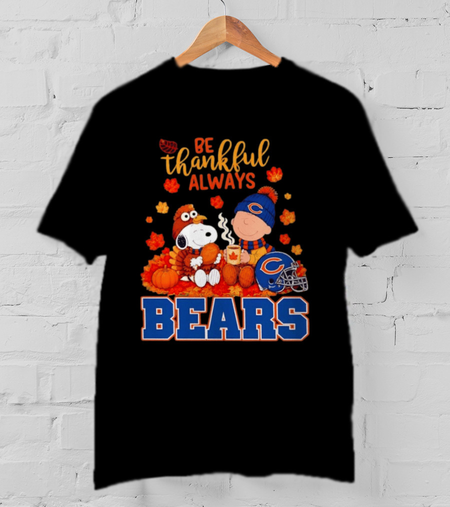 Be Thankful Always Snoopy And Charlie Brown Bears T-Shirt
