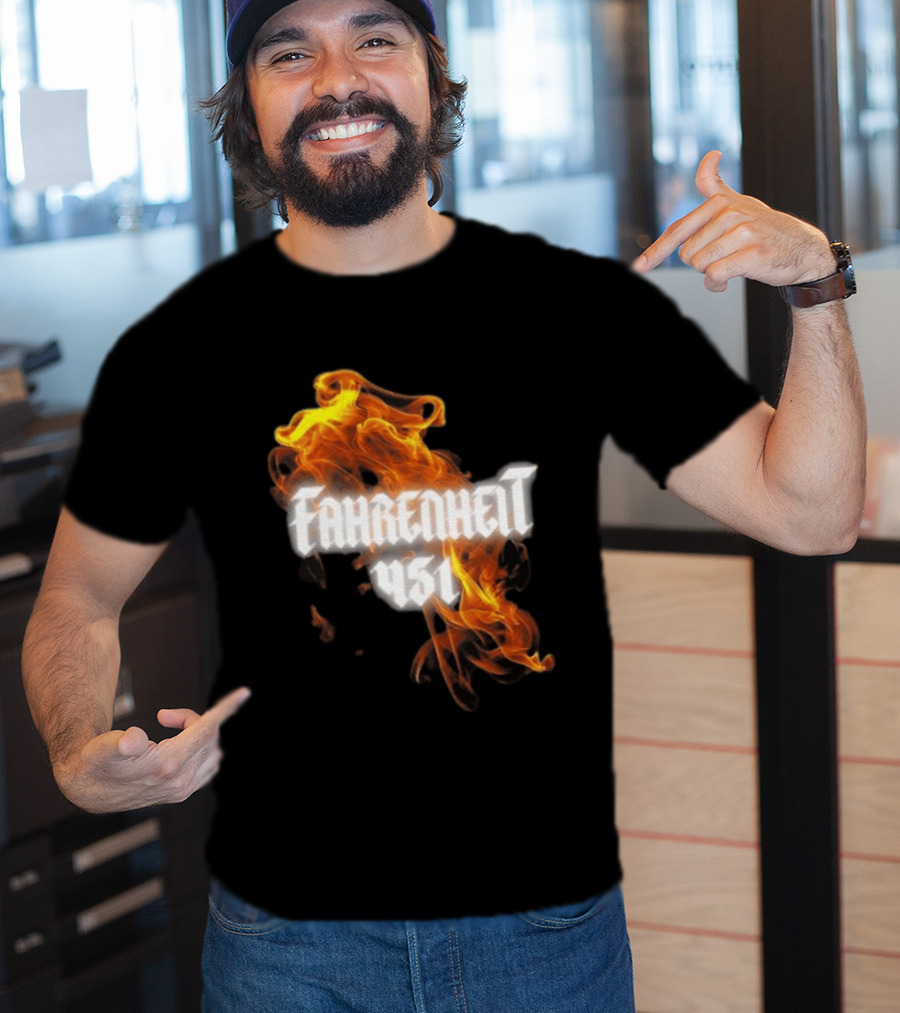 Fahrenheit 451 I'm With The Banned Books World Tour 2026 Flames T-Shirt