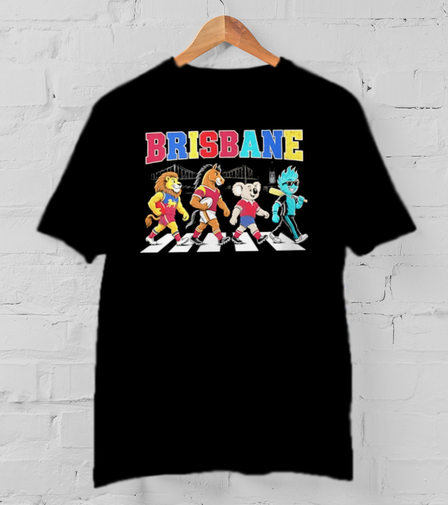 Brisbane Lions Koala Characters Abbey Road Crossing T-Shirt