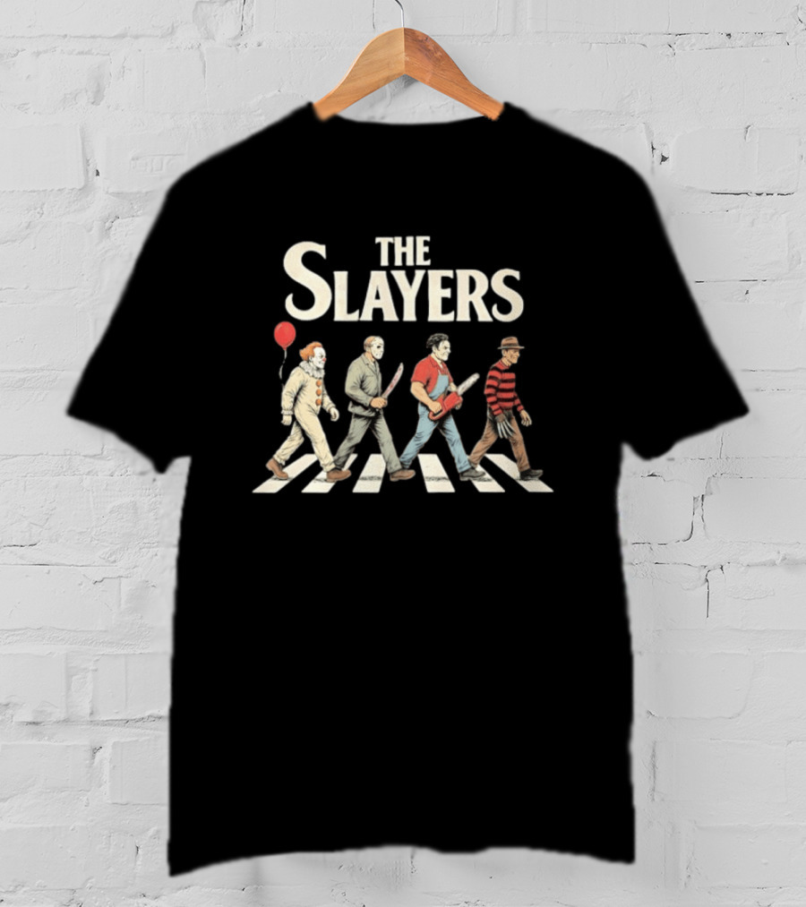 The Slayers Horror Characters Abbey Road Halloween T-Shirt