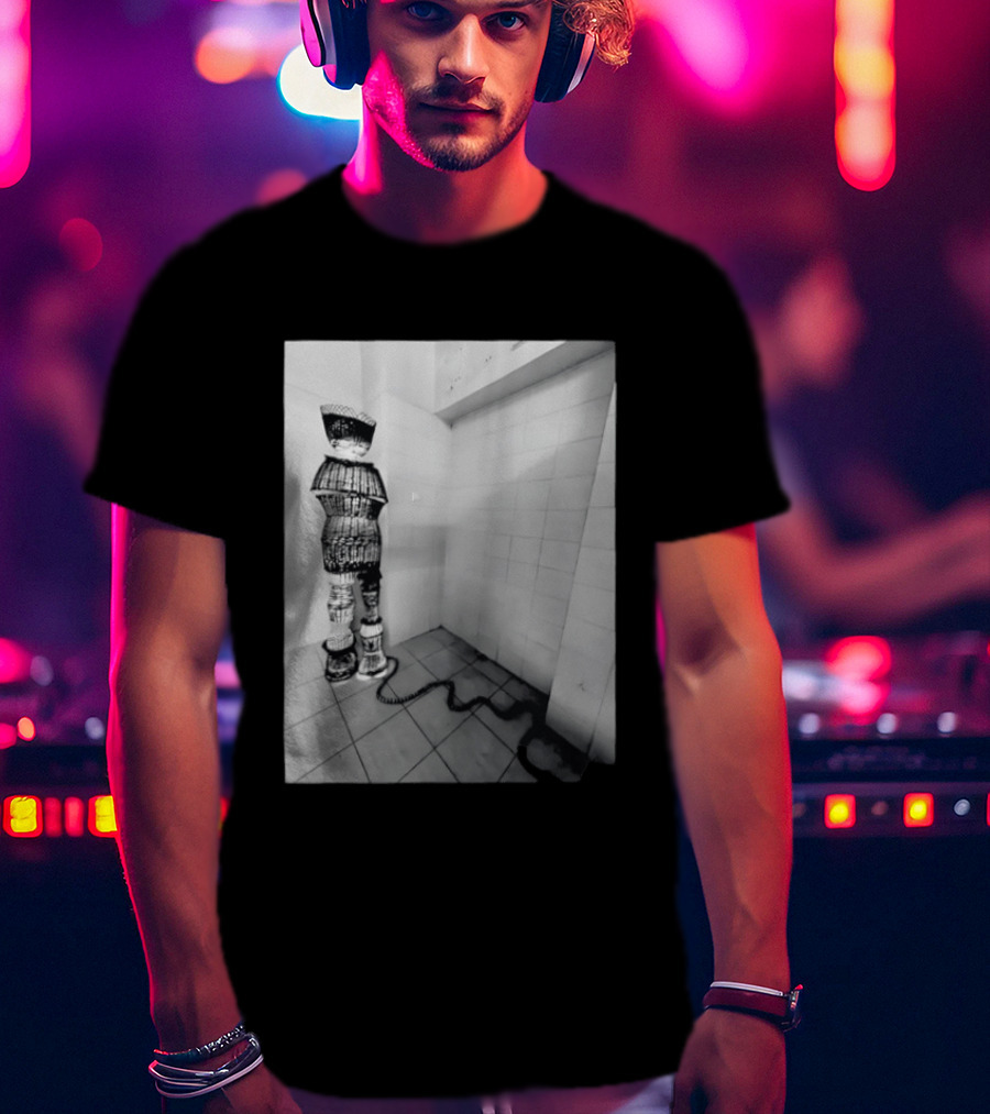 Calgary AeroMexico Airlines Winter Wonderland Robotic Figure In Monochrome Tile Room T-Shirt