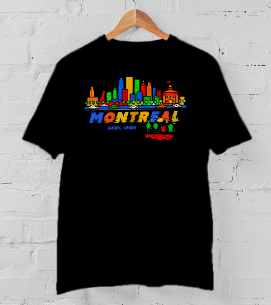 Montreal Quebec Canada Vibrant City Skyline Colorful T-Shirt