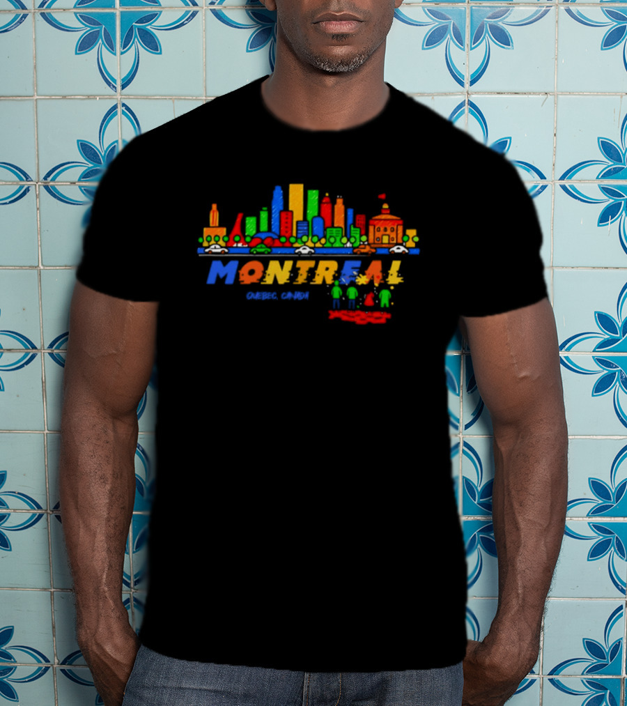 Montreal Quebec Canada Vibrant City Skyline Colorful T-Shirt
