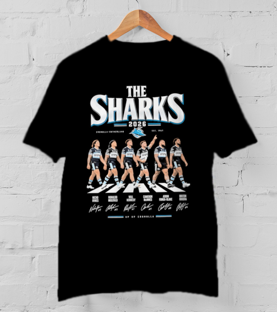 Cronulla Sutherland The Sharks 2026 Abbey Road Rugby Team Crossing T-Shirt