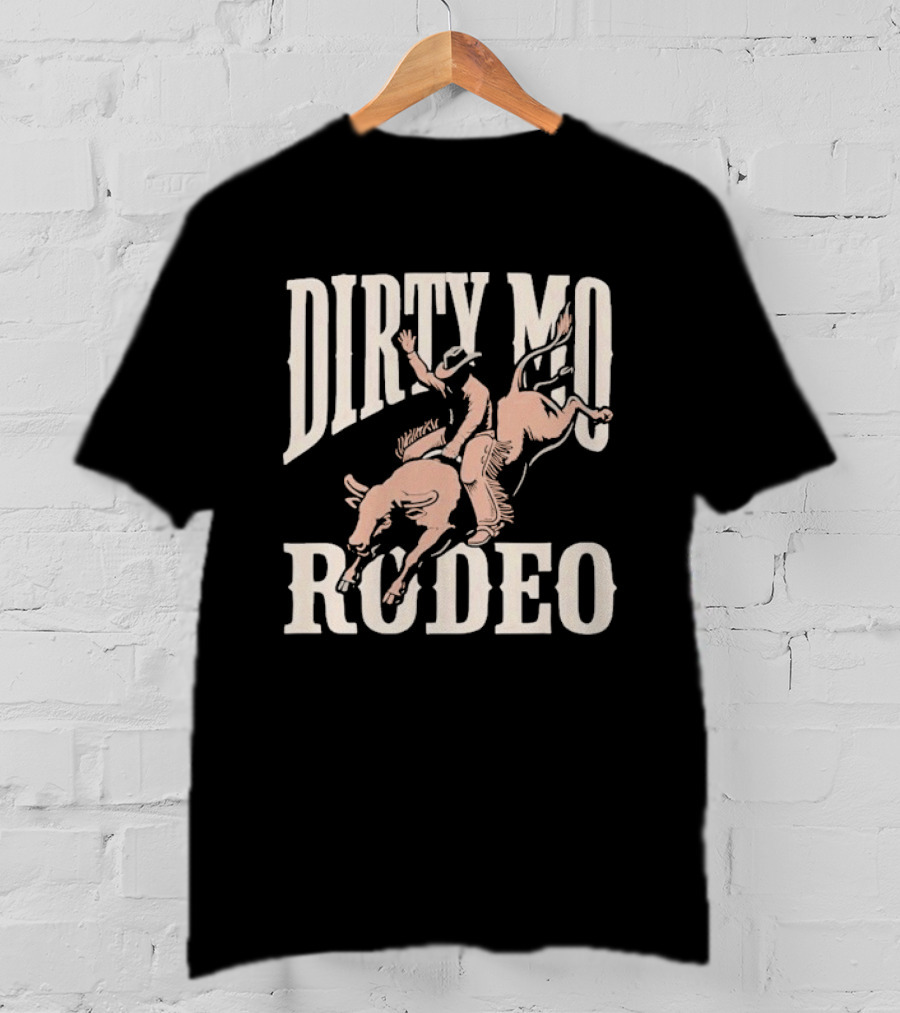 Dirty Mo Rodeo Cowboy Riding Bronco T-Shirt
