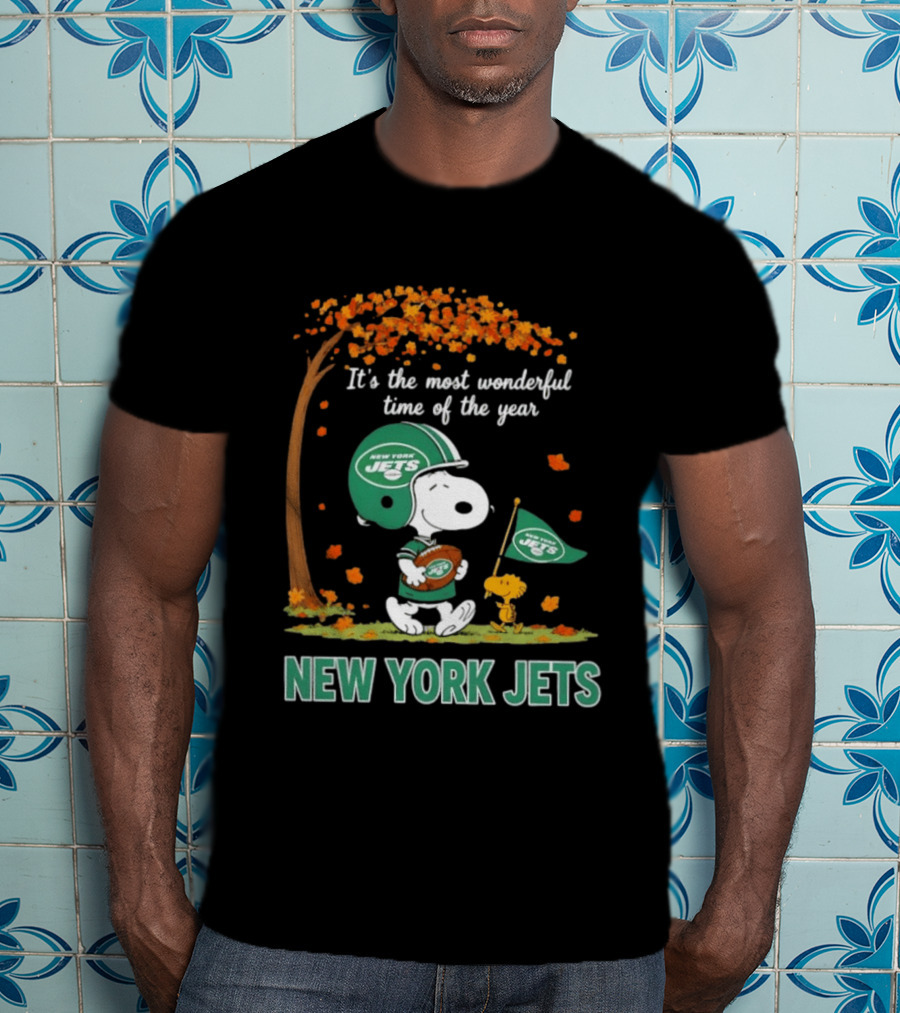 It's The Most Wonderful Time Of The Year Snoopy And Woodstock New York Jets Celebration T-Shirt
